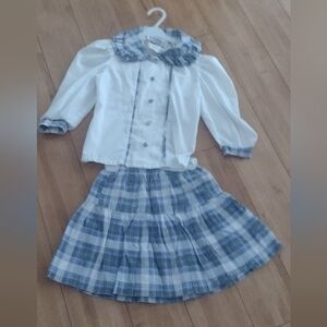Vintage girls blouse & skirt set size 7